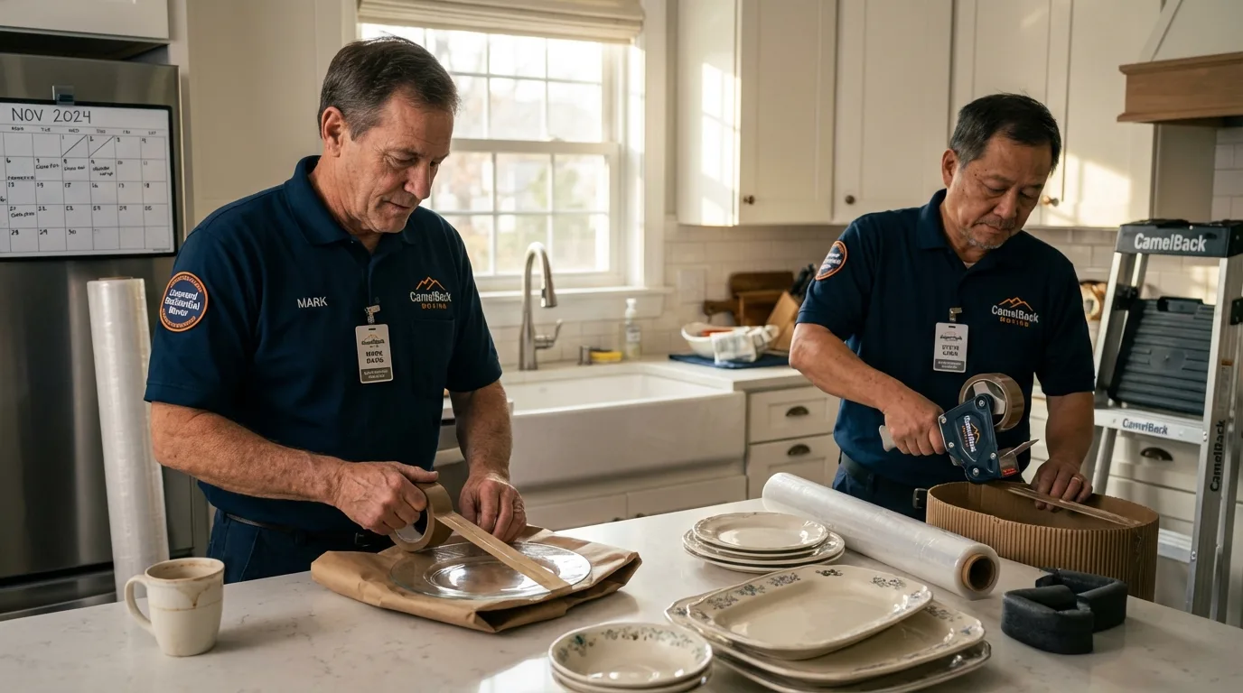 Professional crew packing kitchen dishware in Merrillville, IN