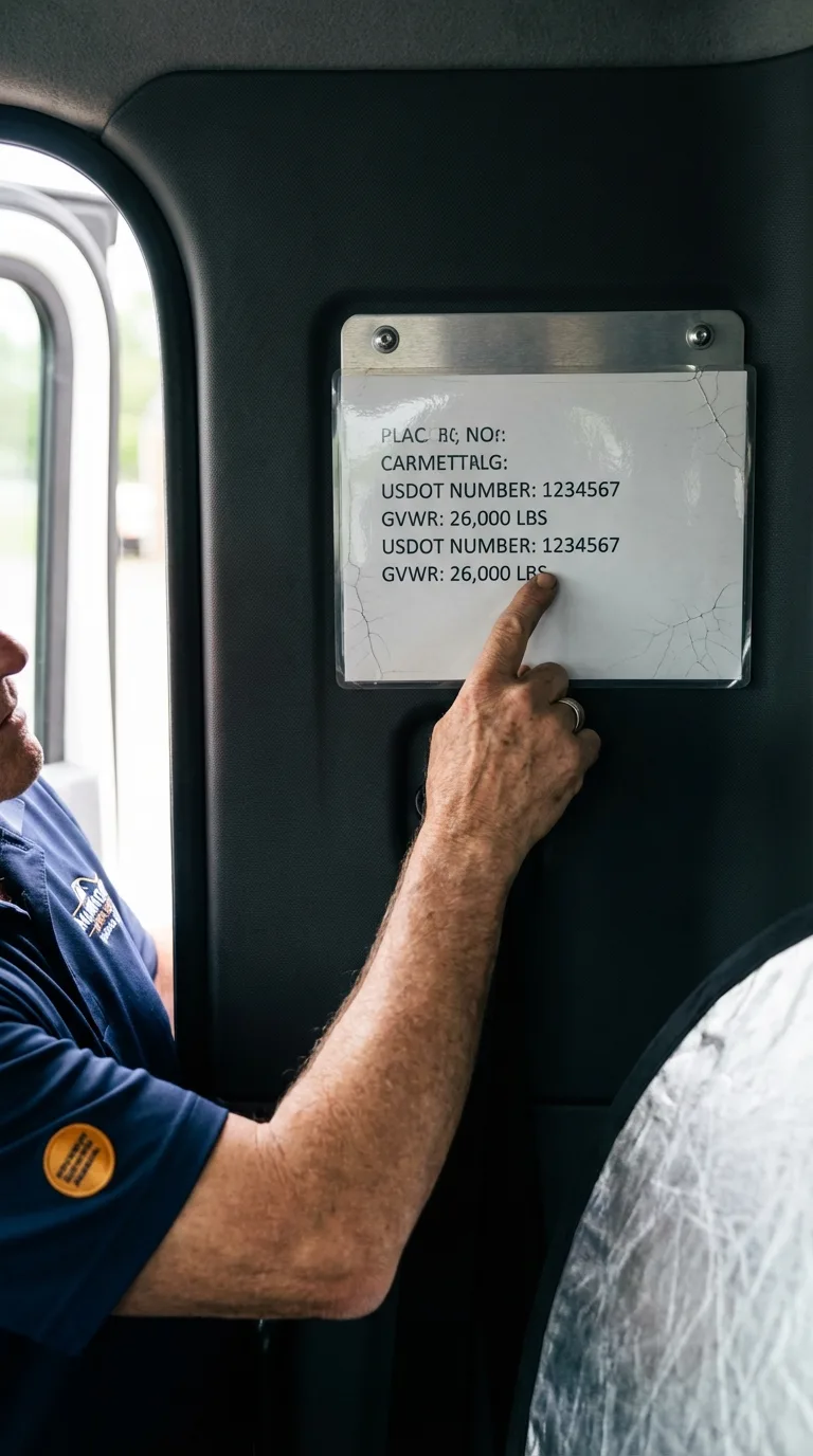 USDOT licensing placard verification in Merrillville